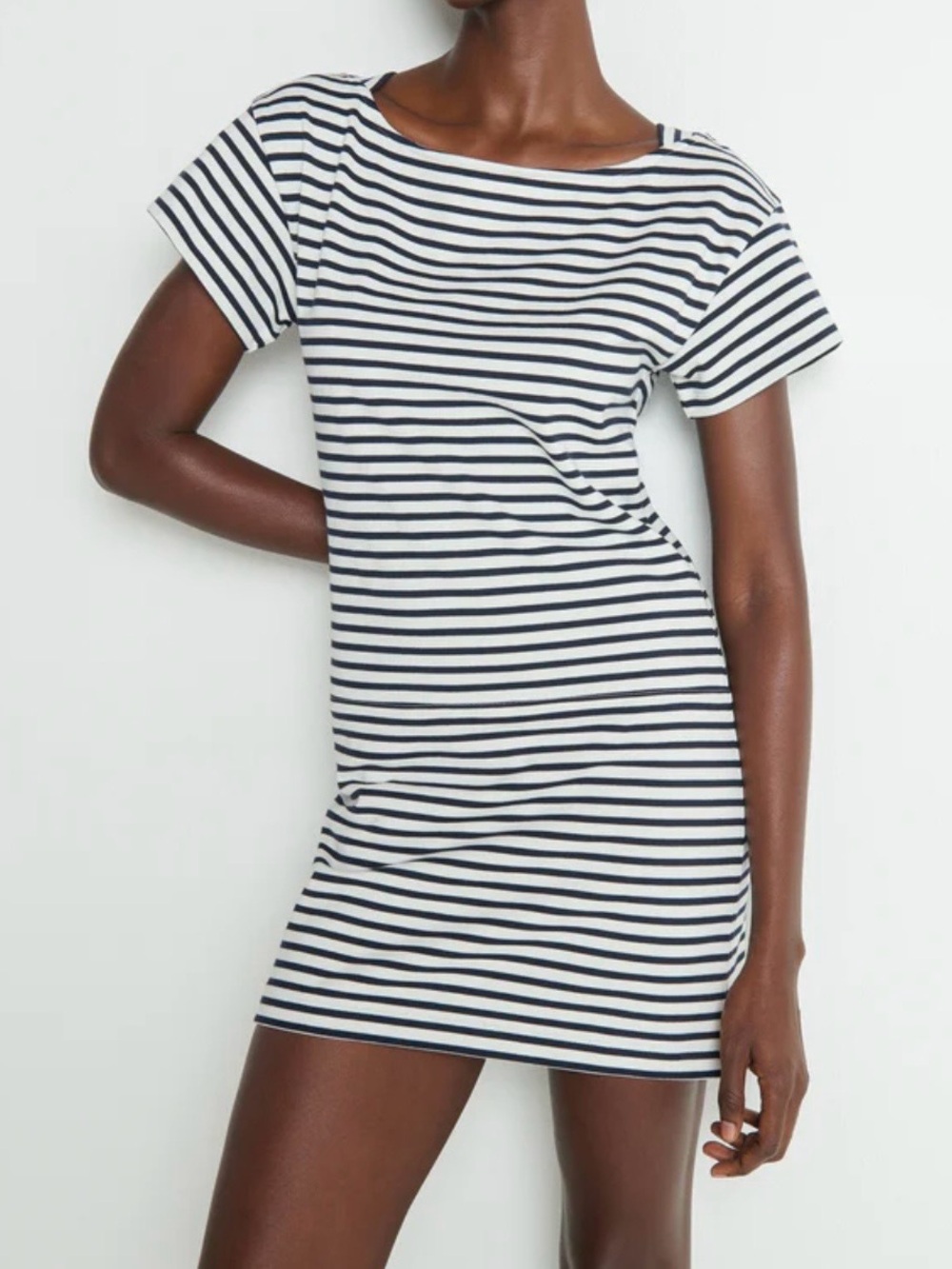 NWT Nation Los Angeles Navy and White Striped Mini Dress